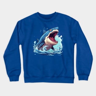 SHARK AND JAWS COLORED CARTOON STYLE, BONNY Crewneck Sweatshirt